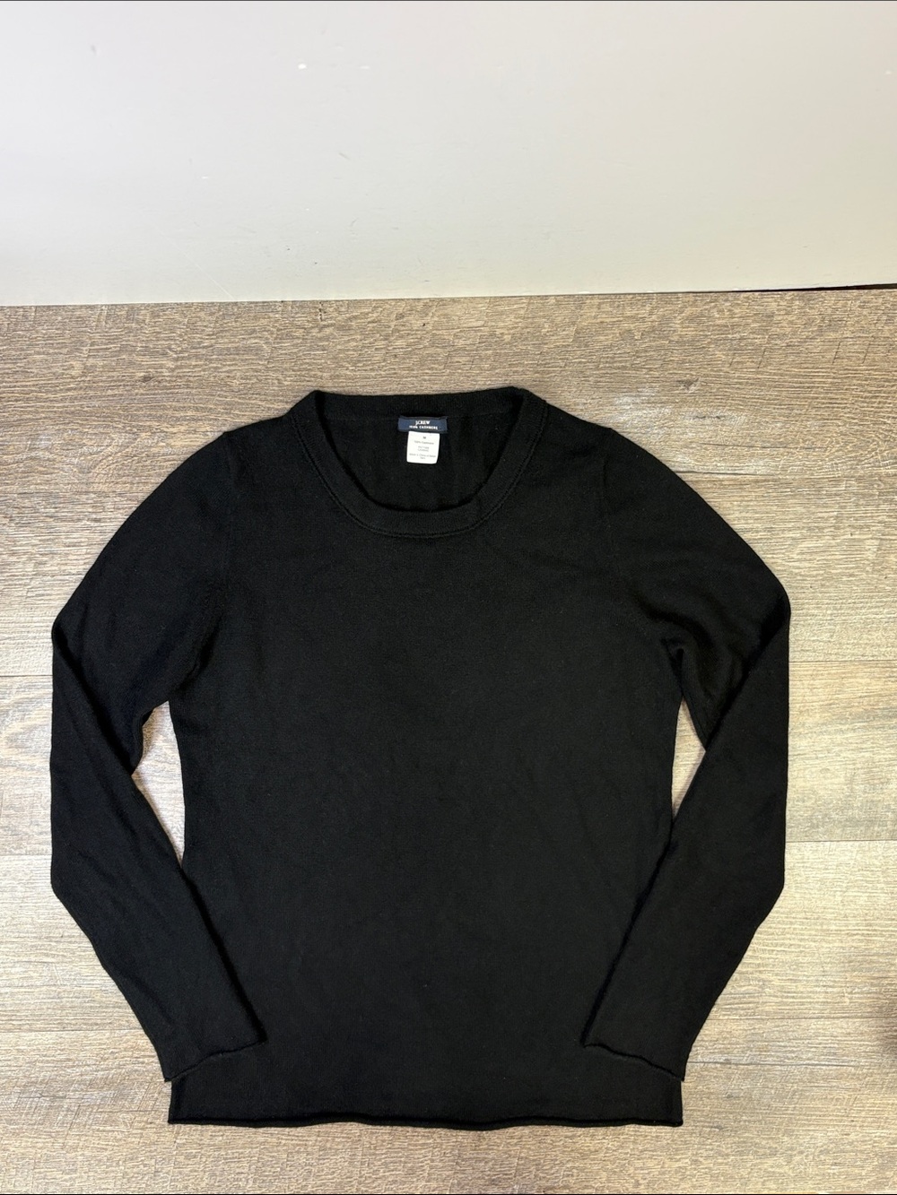 J.Crew Black 100% Cashmere Scoop Neck Sweater Medium Italian Yarn